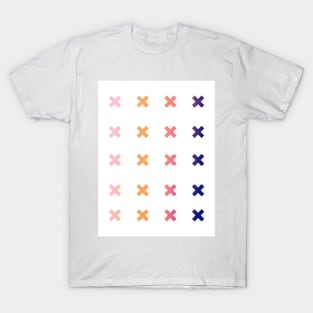 Pink to Purple Colour Gradient X Artwork T-Shirt